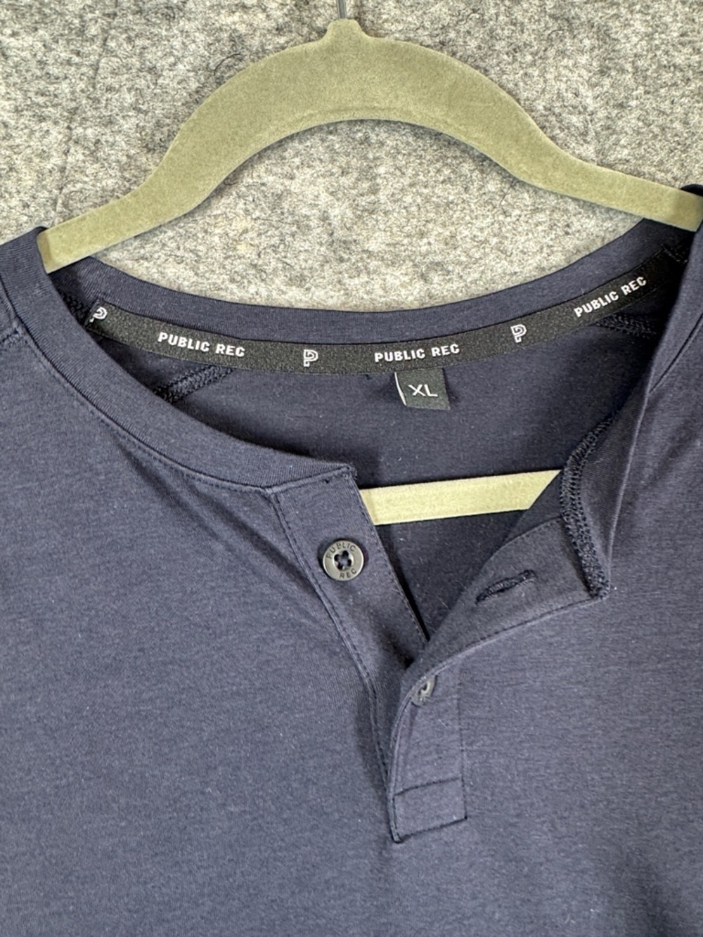 Public Rec Navy Pima Cotton Tencel Short Sleeve Henley Shirt Top Size XL Casual - Picture 3 of 13